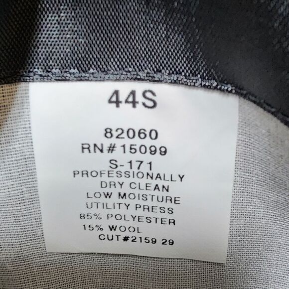 David Taylor Blazer Mens 44S Black Wool Blend Gold 2 Button Lined Vented Classic - Picture 7 of 12